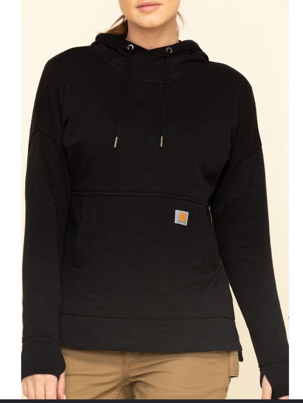 Carhartt Black Pullover Hoodie with Front Pocket